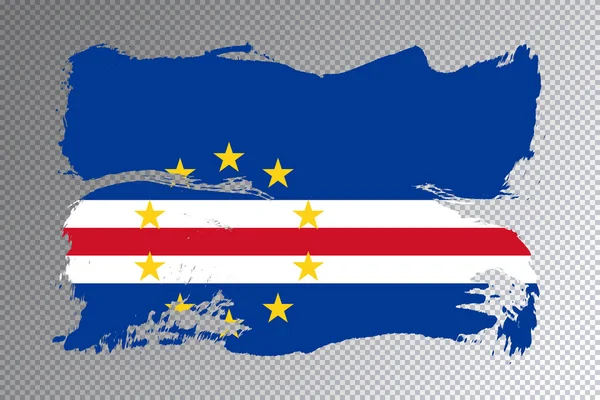 Cabo Verde Pincel Bandeira Bandeira Nacional Sobre Fundo Transparente — Fotografia de Stock