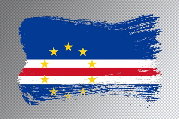 Cabo Verde Pincel Bandeira Bandeira Nacional Sobre Fundo Transparente — Fotografia de Stock
