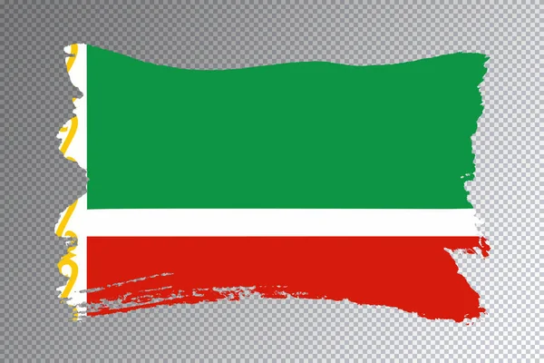Čečenská Vlajka Tahu Štětcem Národní Vlajka Průhledném Pozadí — Stock fotografie