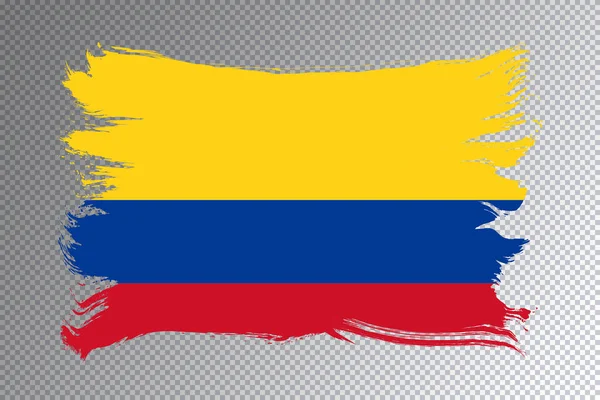 Kolumbia Zászló Ecset Stroke Nemzeti Zászló Átlátszó Háttér — Stock Fotó