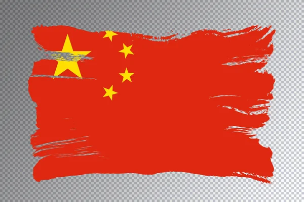 Pinselstrich Der Chinesischen Flagge Nationalflagge Auf Transparentem Hintergrund — Stockfoto