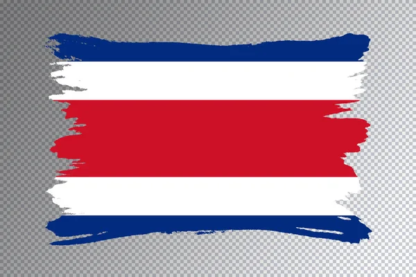 哥斯达黎加国旗笔刷 透明背景下的国旗 — 图库照片