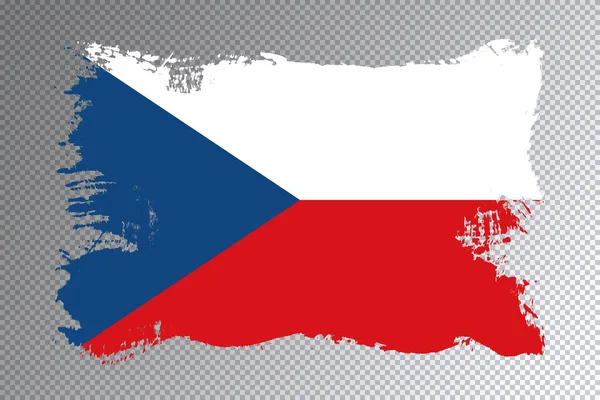 Tsjechische Republiek Vlaggenborstel Slag Nationale Vlag Transparante Achtergrond — Stockfoto