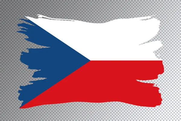 Tschechische Republik Flagge Pinselstrich Nationalflagge Auf Transparentem Hintergrund — Stockfoto
