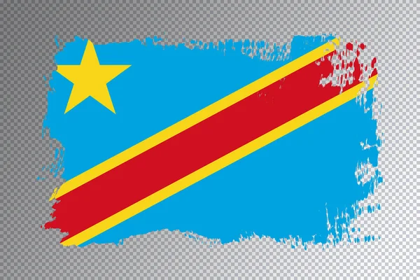 República Democrática Congo Pincel Bandeira Bandeira Nacional Sobre Fundo Transparente — Fotografia de Stock