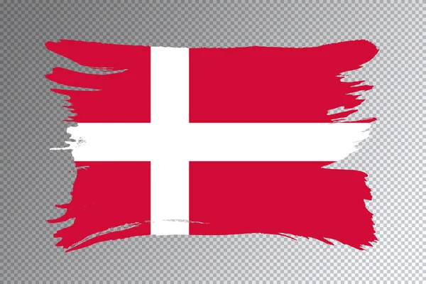 Danimarka Bayrağı Fırça Darbesi Şeffaf Arkaplanda Ulusal Bayrak — Stok fotoğraf