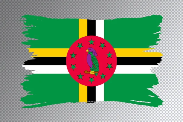 Dominika Flaga Pociągnięcia Pędzla Flaga Narodowa Przejrzystym Tle — Zdjęcie stockowe
