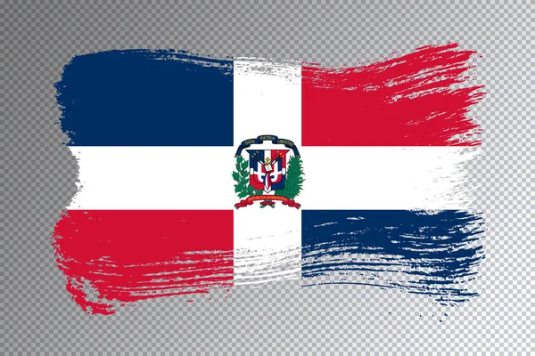 Pincelada Bandera República Dominicana Bandera Nacional Sobre Fondo Transparente — Foto de Stock