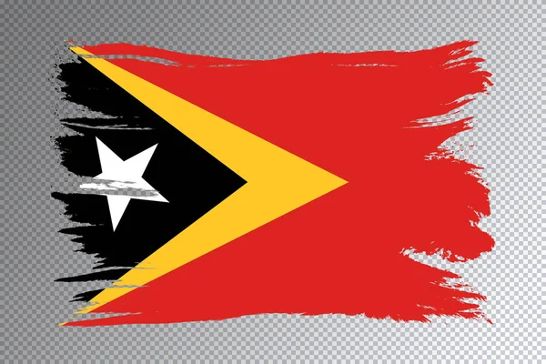 Timor Oriental Pincelada Bandera Bandera Nacional Sobre Fondo Transparente —  Fotos de Stock