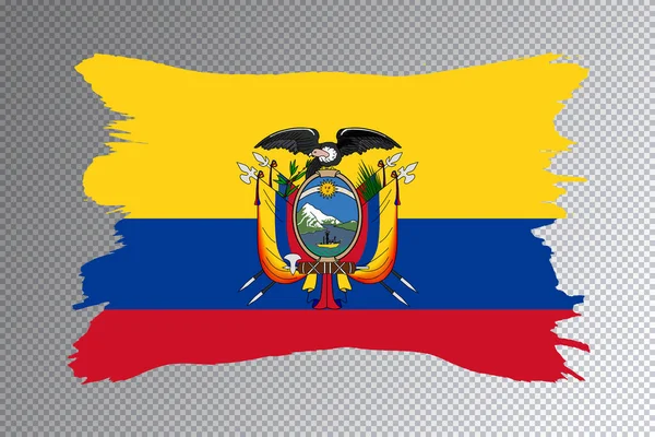 Pędzel Flagowy Ekwadoru Flaga Narodowa Przezroczystym Tle — Zdjęcie stockowe