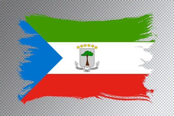 赤道ギニア旗ブラシストローク透明背景の国旗 — ストック写真