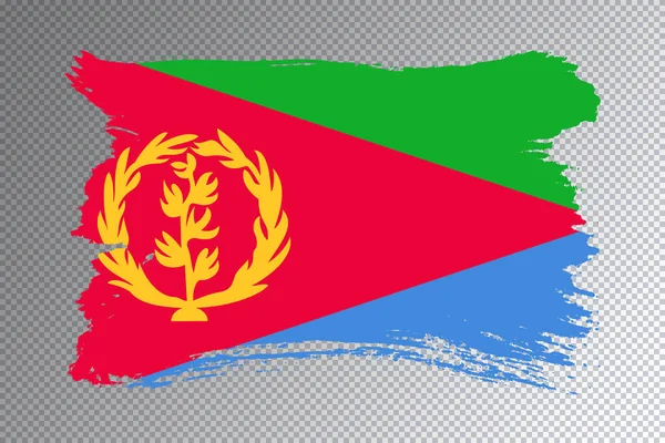 Eritrea Flagga Pensel Stroke Nationell Flagga Transparent Bakgrund — Stockfoto