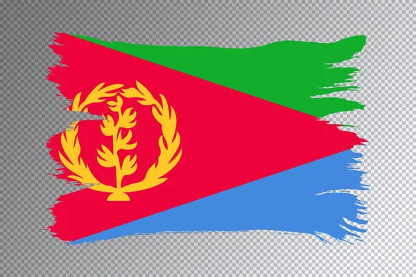 Golpe Del Pincel Bandera Eritrea Bandera Nacional Sobre Fondo Transparente — Foto de Stock