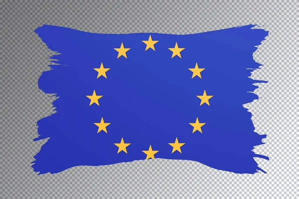 欧盟旗帜笔刷 透明背景下的国旗 — 图库照片