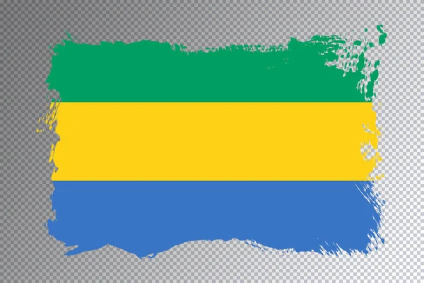 Gabon Flag Brush Stroke National Flag Transparent Background — Stock Photo, Image