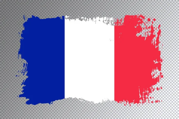 France Flag Brush Stroke Національний Прапор Прозорому Тлі — стокове фото