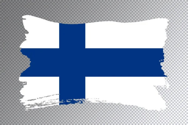 Мазок Кисти Флага Финляндии Национальный Флаг Прозрачном Фоне — стоковое фото