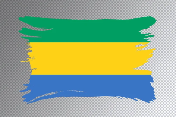 Gabon Flag Brush Stroke National Flag Transparent Background — Stock Photo, Image