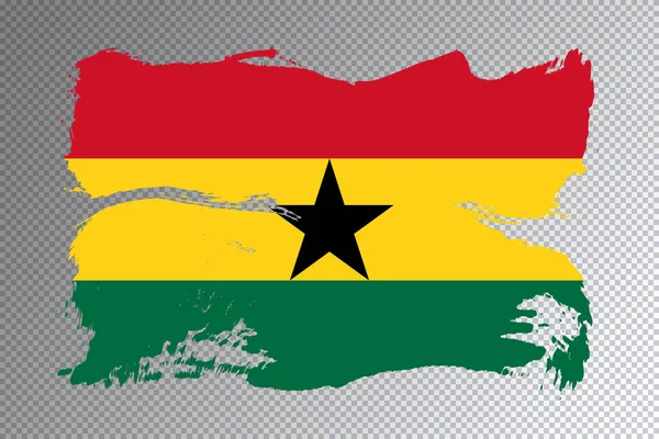 Drapeau Ghana Coup Pinceau Drapeau National Sur Fond Transparent — Photo