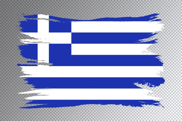 Grèce Drapeau Coup Pinceau Drapeau National Sur Fond Transparent — Photo