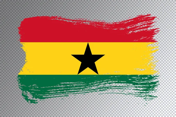 Ghána Zászló Ecset Stroke Nemzeti Zászló Átlátszó Háttér — Stock Fotó