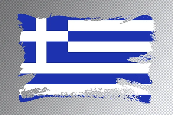 Grécia Bandeira Pincel Acidente Vascular Cerebral Bandeira Nacional Fundo Transparente — Fotografia de Stock