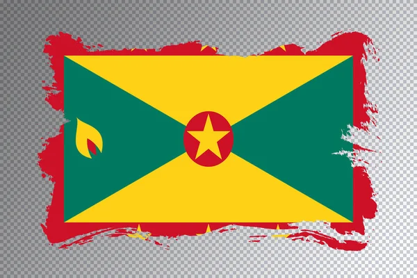 Grenada Bayrağı Fırça Darbesi Şeffaf Arkaplanda Ulusal Bayrak — Stok fotoğraf
