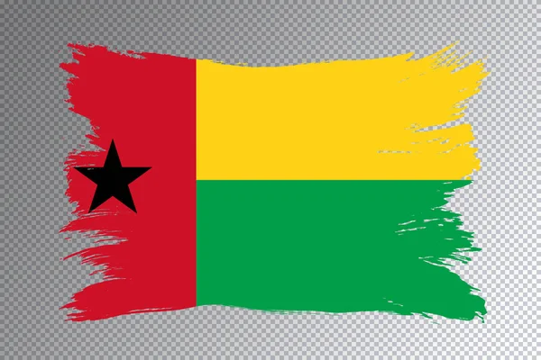 Guinea Bissau Zászló Ecset Stroke Nemzeti Zászló Átlátszó Háttér — Stock Fotó