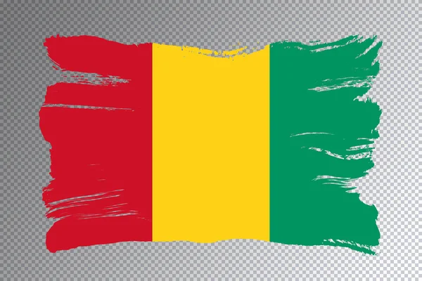 Úder Štětcem Pod Guinejskou Vlajkou Národní Vlajka Průhledném Pozadí — Stock fotografie