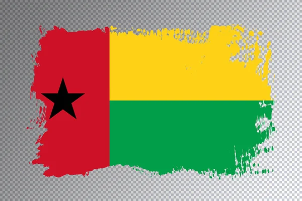Guinea Bissau Zászló Ecset Stroke Nemzeti Zászló Átlátszó Háttér — Stock Fotó