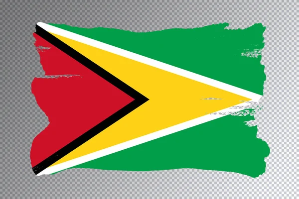 Golpe Pincel Bandera Guyana Bandera Nacional Sobre Fondo Transparente —  Fotos de Stock