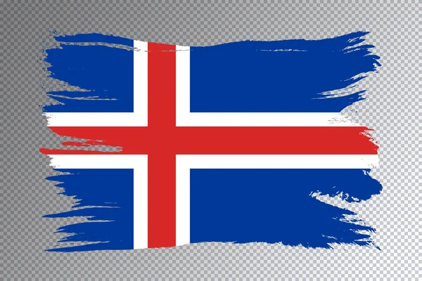 Sapuan Kuas Bendera Islandia Bendera Nasional Pada Latar Belakang Transparan — Stok Foto