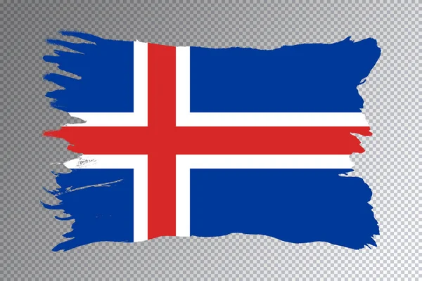 Pincelada Bandera Islandia Bandera Nacional Sobre Fondo Transparente — Foto de Stock