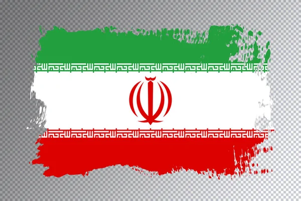 Iran Vlaggenborstel Slag Nationale Vlag Transparante Achtergrond — Stockfoto