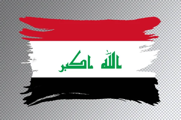 Iraque Pincel Bandeira Acidente Vascular Cerebral Bandeira Nacional Fundo Transparente — Fotografia de Stock