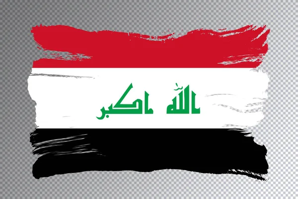 イラク国旗ブラシストローク透明背景の国旗 — ストック写真