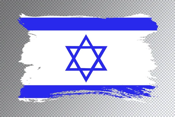 Drapeau Israël Coup Pinceau Drapeau National Sur Fond Transparent — Photo