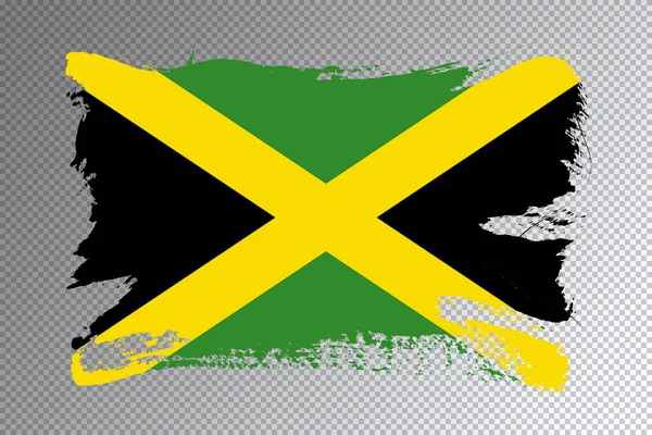 Jamaica Pincel Bandeira Acidente Vascular Cerebral Bandeira Nacional Fundo Transparente — Fotografia de Stock