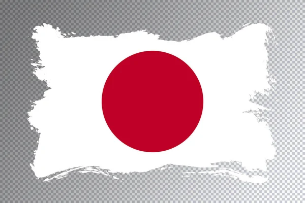 Pinselstrich Der Japanischen Flagge Nationalflagge Auf Transparentem Hintergrund — Stockfoto