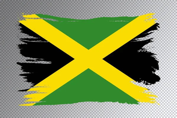 Jamaika bayrağı fırça darbesi, şeffaf arkaplanda ulusal bayrak