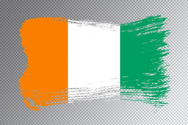 Flagge Der Elfenbeinküste Pinselstrich Nationalflagge Auf Transparentem Hintergrund — Stockfoto