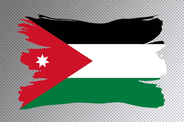 Jordanië Vlaggenborstel Slag Nationale Vlag Transparante Achtergrond — Stockfoto