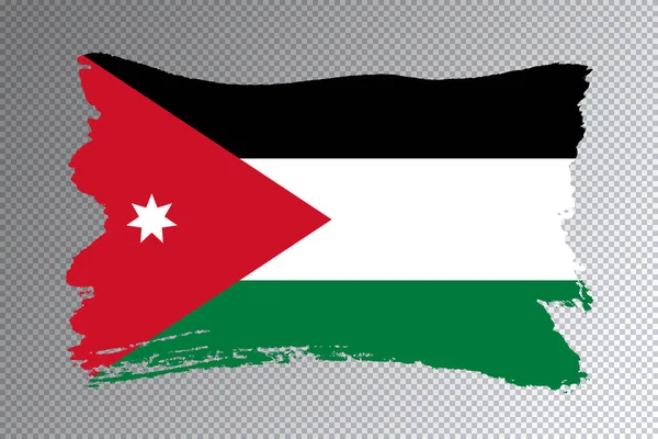 Jordânia Pincel Bandeira Bandeira Nacional Fundo Transparente — Fotografia de Stock