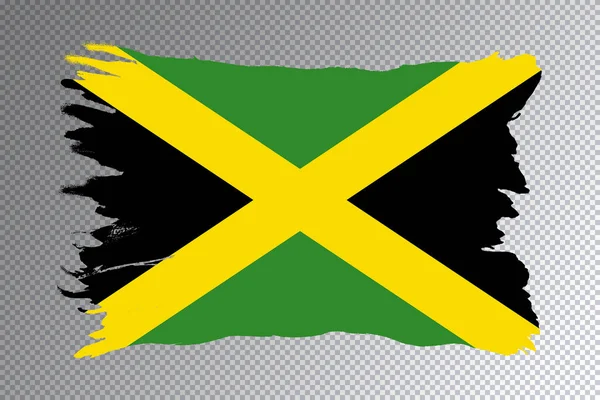 Jamaika Bayrağı Fırça Darbesi Şeffaf Arkaplanda Ulusal Bayrak — Stok fotoğraf