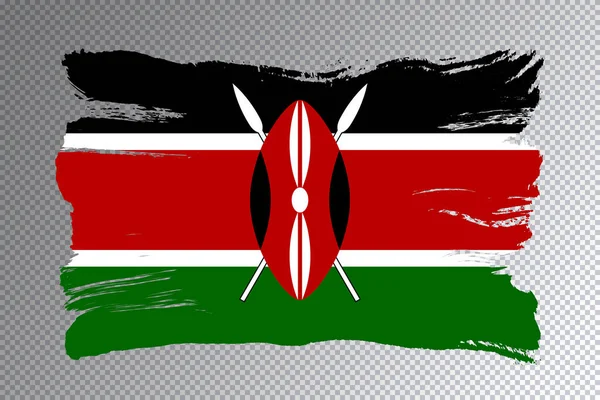 Pincelada Bandera Kenia Bandera Nacional Sobre Fondo Transparente —  Fotos de Stock