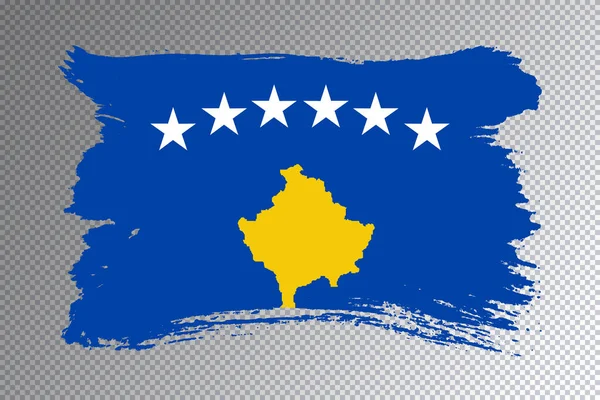 Kosovská Vlajka Tahu Štětcem Národní Vlajka Průhledném Pozadí — Stock fotografie
