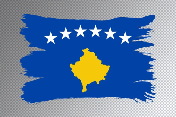 Kosovo Pincel Bandeira Acidente Vascular Cerebral Bandeira Nacional Fundo Transparente — Fotografia de Stock