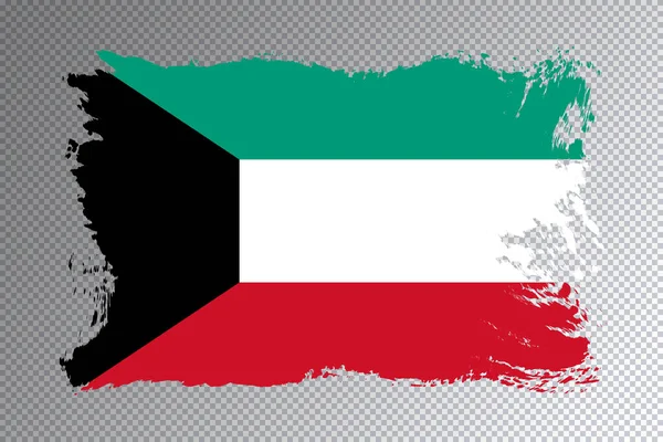 Мазок Кистью Флага Кувейта Национальный Флаг Прозрачном Фоне — стоковое фото