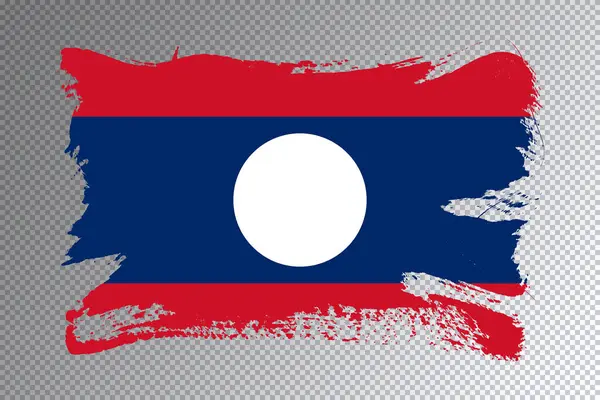 Laos Pincel Bandeira Bandeira Nacional Fundo Transparente — Fotografia de Stock