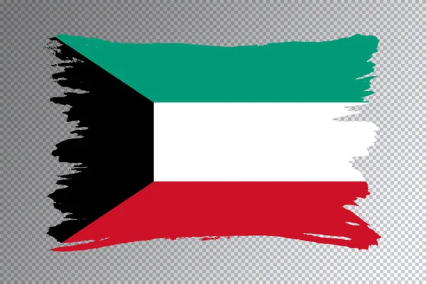Мазок Кистью Флага Кувейта Национальный Флаг Прозрачном Фоне — стоковое фото